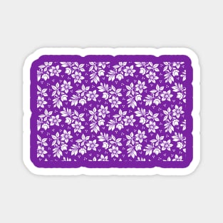 Overall floral white pattern Magnet