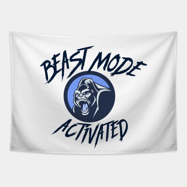 Beast Mode Activated Silverback Gorilla Tapestry by MyUniqueTee