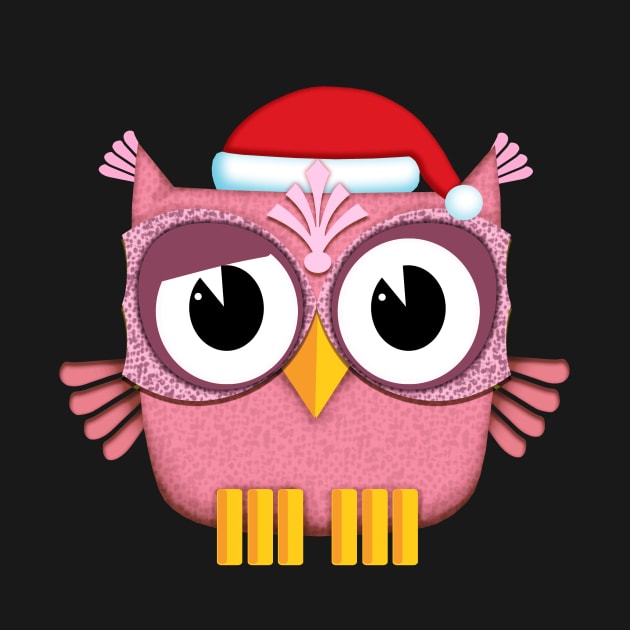 Owl Santa Claus pink by BessoChicca