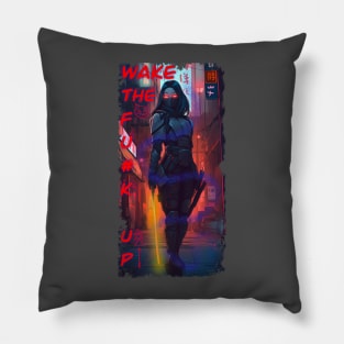 Cyberpunk samurai girl Pillow