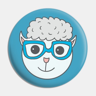 Lamb wearing Glasses Pin