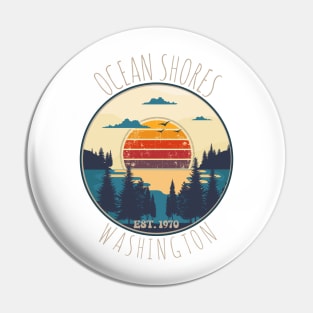 OCEAN SHORES WASHINGTON Vintage  sunset Pin