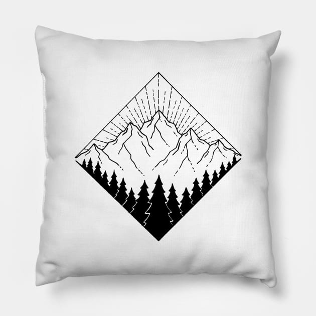 Morning Mountain Pillow by SommersethArt