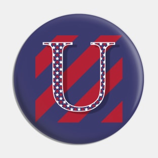 Old Glory Letter U Pin