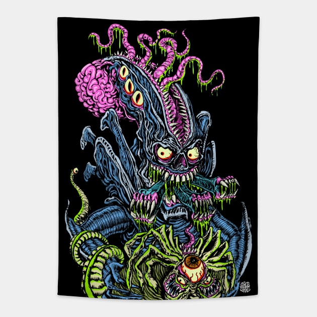 Alien Monster Tapestry by Robisrael