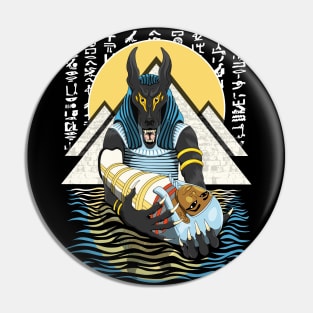 Anubis Egyptian God Graphic Design | Ancient Egypt Art Pin