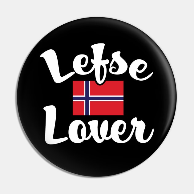 Lefse Lover Norwegian Flag Pin by Huhnerdieb Apparel