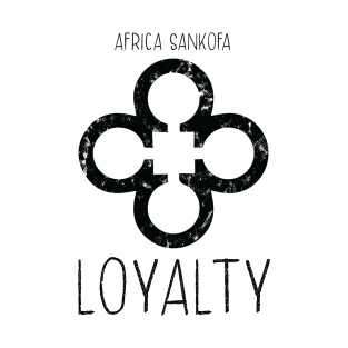 Africa Sankofa Adinkra Symbol "Loyalty" Black Colour. T-Shirt