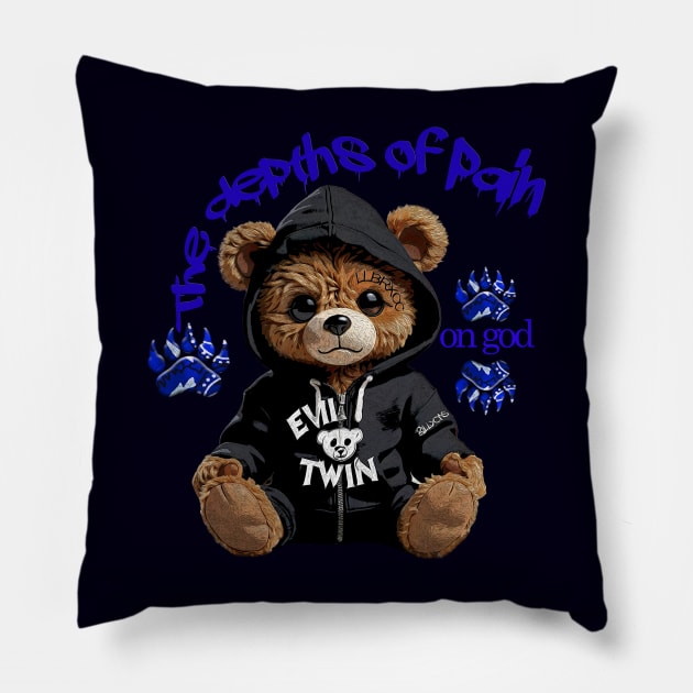 Evil Twin - Bad Bear Pillow by Angelic Gangster