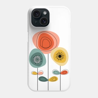 Mid Century Modern Flowers 1 Phone Case