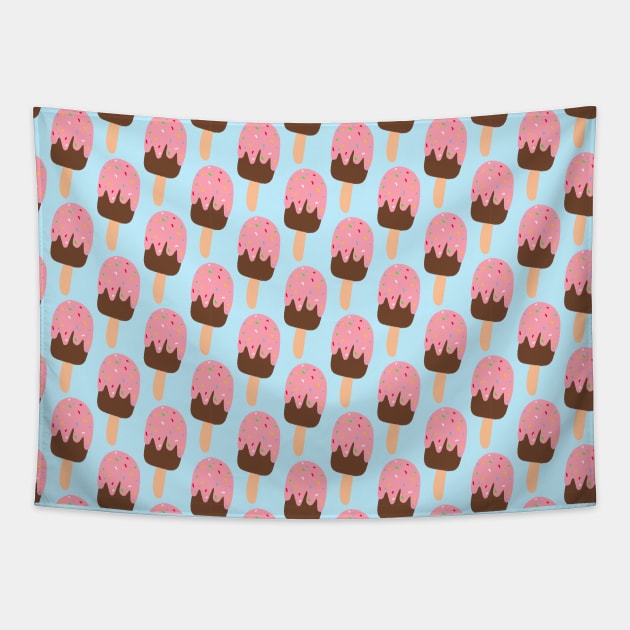 Strawberry and Chocolate Ice cream Pattern Tapestry by Lizzamour