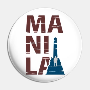 Manila typography with Luneta Rizal Park Manila Pin