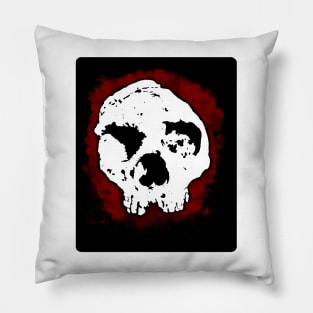 Dark and Gritty Neanderthal Skull Caveman Pillow