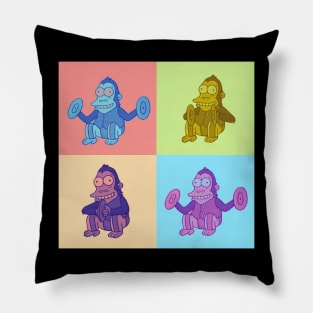 Monkey with Cymbals - Brain Empty - Pop art Pillow