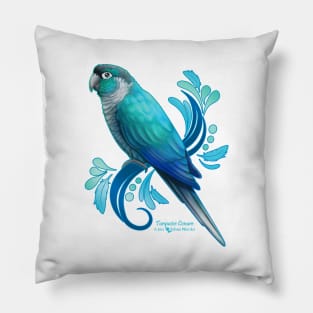 Turquoise Green Cheek Conure Pillow