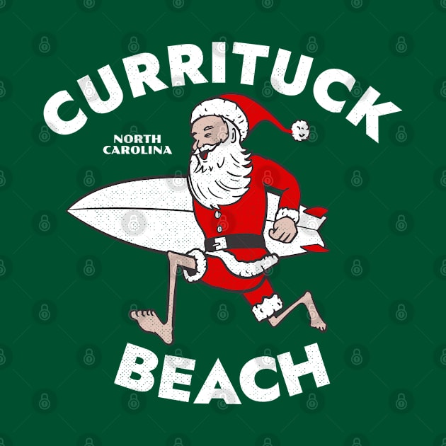 Currituck Beach, NC Christmas Vacationing Skiing Santa by Contentarama