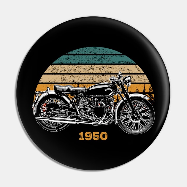 1950 Vincent Black Shadow Vintage Motorcycle Design Pin by Madisen Harvey