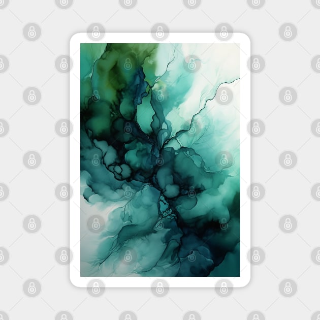 Forest Fantasy - Abstract Alcohol Ink Art Magnet by inkvestor