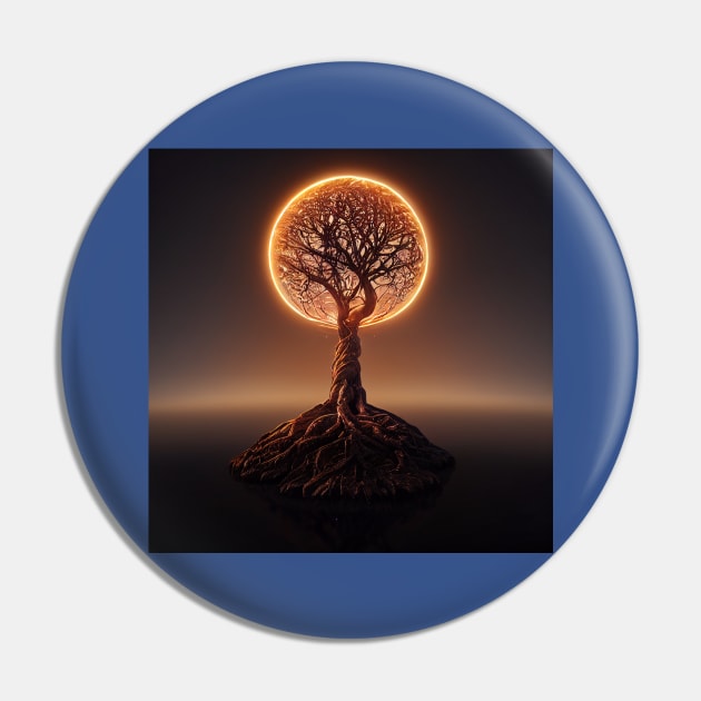 Yggdrasil World Tree of Life Pin by Grassroots Green