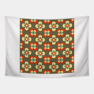 Floral Retro Neck Gator Orange and Blue Retro Floral Tapestry