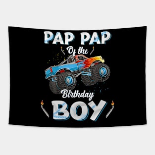Pap Pap Of The Birthday Boy Monster Truck Bday Men Grandpa Tapestry