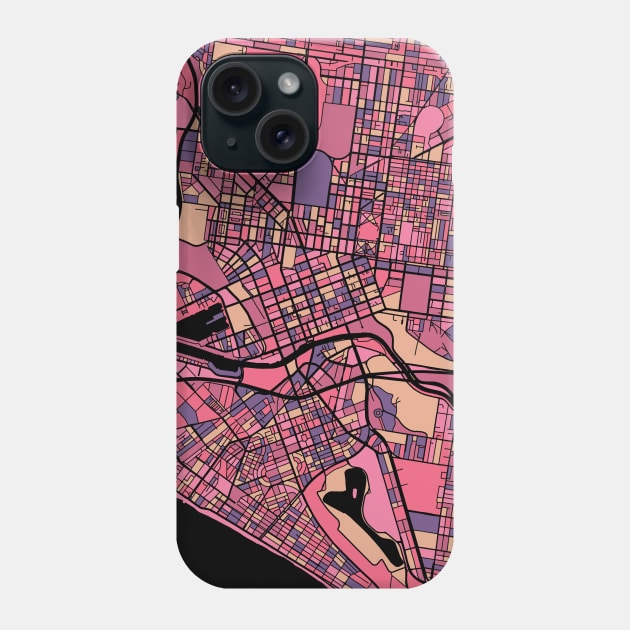 Melbourne Map Pattern in Purple & Pink Phone Case by PatternMaps
