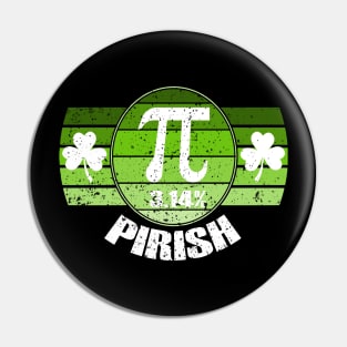 Retro St Patricks Pi Irish Day 3.14 Irish Math Geek Teacher Pin