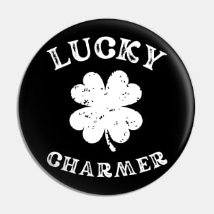 Vintage LUCKY CHARMER Shamrock Shirt St Patrick's Day Pin