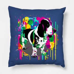 Basset Hound Dog 90s Retro Vintage Artwork Pillow