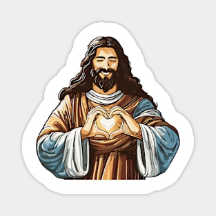Jesus Christ making a heart with his hands Magnet
