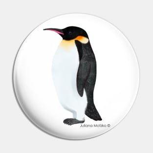 Emperor Penguin Realistic Illustration Pin