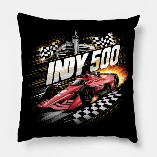 indy 500 day Pillow by CreationArt8