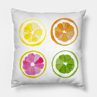 Neon Summer Citrus Fruits Pillow