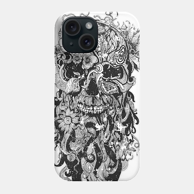flower skull Phone Case by francuzf89