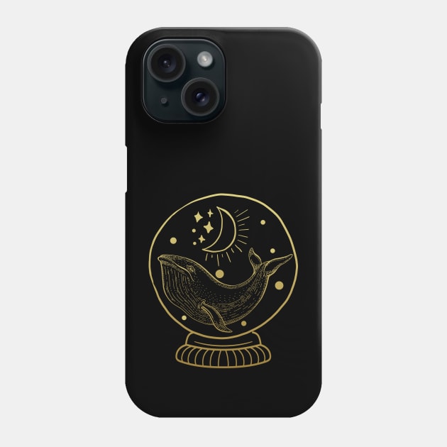 Whale in magic crystal ball Phone Case by 397House