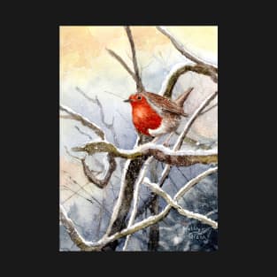 Robin redbreast in the snow T-Shirt