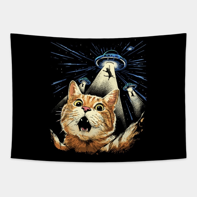 Space Whiskers: The Purrr-fect Abduction Tapestry by GoshWow 