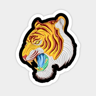 Golden tiger head Magnet