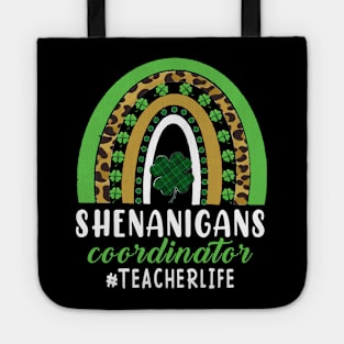 Shenanigans Coordinator Teacher Life Rainbow Shamrock St Patricks Day Tote