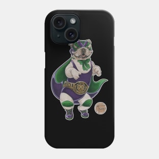 Bulldog Luchador - White Outlined Version Phone Case