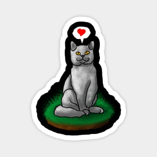 Gray cat show some love to everyone Magnet