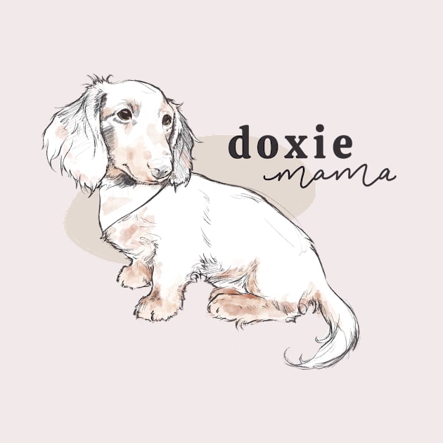 Longhaired Doxie Mama by stuckyillustration