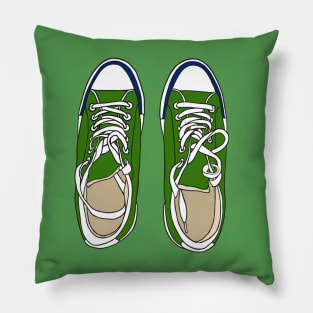 Green sneakers Pillow