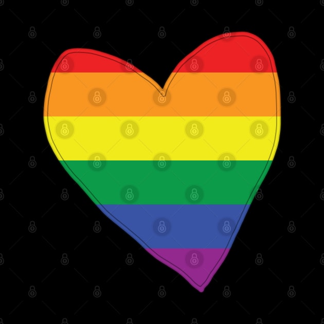 Pride Stripes Heart Valentines Day by ellenhenryart