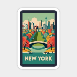 A Vintage Travel Art of New York - US Magnet