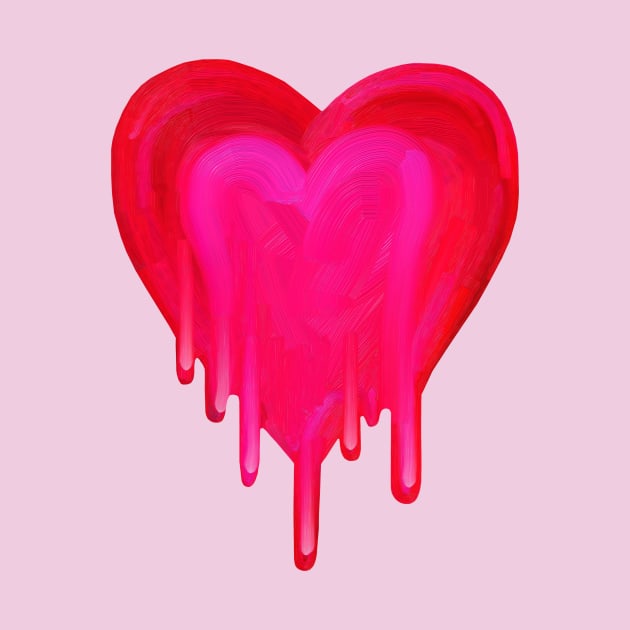 Melting Magenta Painted Heart by Art by Deborah Camp