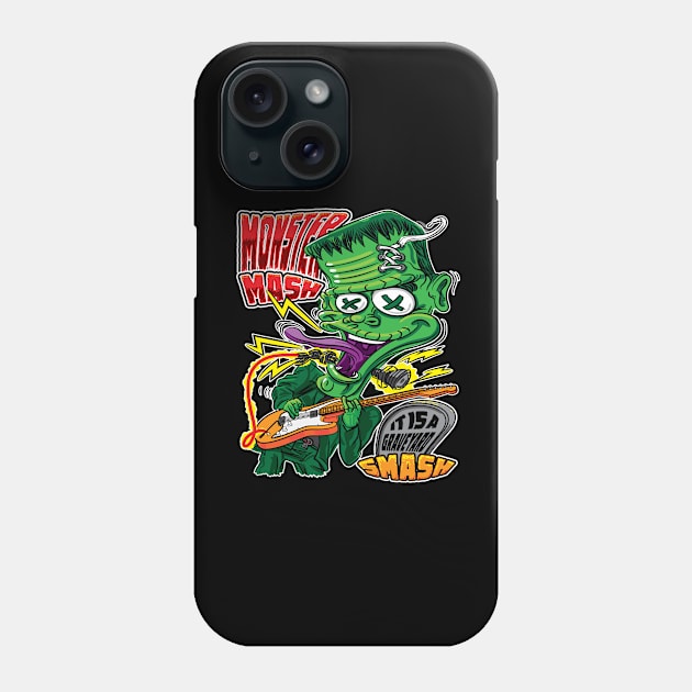 Monster Mash Frankenstein on Guitar Phone Case by eShirtLabs