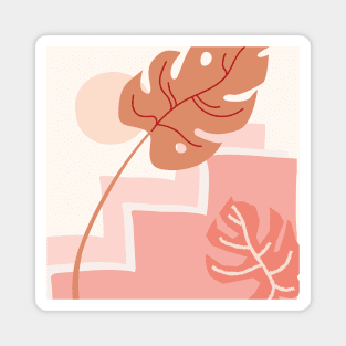 Monstera meets sun #minimalism #digitalart Magnet