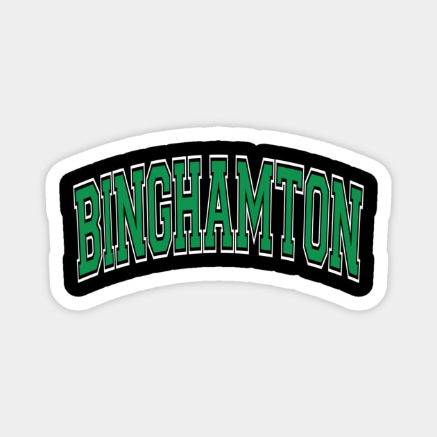 Binghamton Ny New York Varsity Style Green Text Magnet by SnugFarm