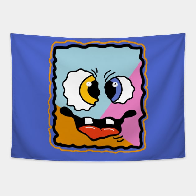 Happy Sponge Face Tapestry by Hispaniola-Fineart